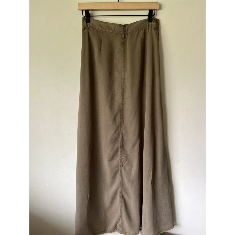 Pistola Maxi Skirt Button Front Womens Size S Olive Green High Waist Boho NEW